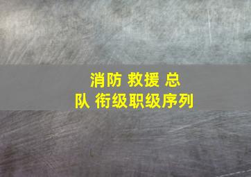 消防 救援 总队 衔级职级序列